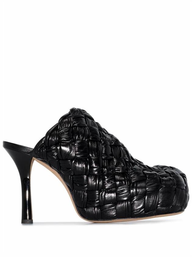 Bold Leather Mule Pumps Heel Black - BOTTEGA VENETA - BALAAN 2