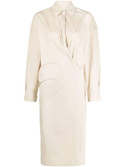 Straight Collar Twisted Long Dress Ivory - LEMAIRE - BALAAN 2