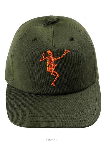 507067 Q5BN 3234 Dancing Skeleton Khaki Baseball Cap - ALEXANDER MCQUEEN - BALAAN 1