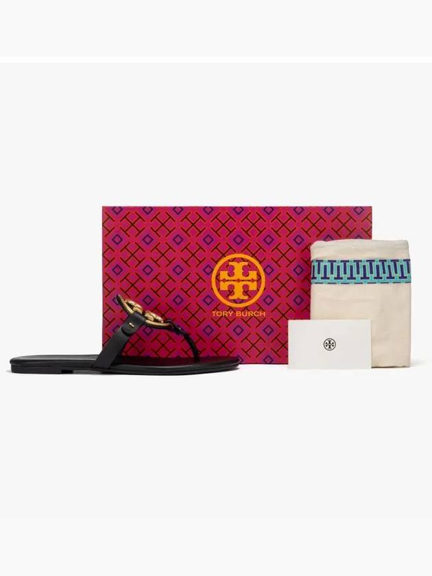 Women's Metal Miller Soft Flip Flops Black - TORY BURCH - BALAAN 5