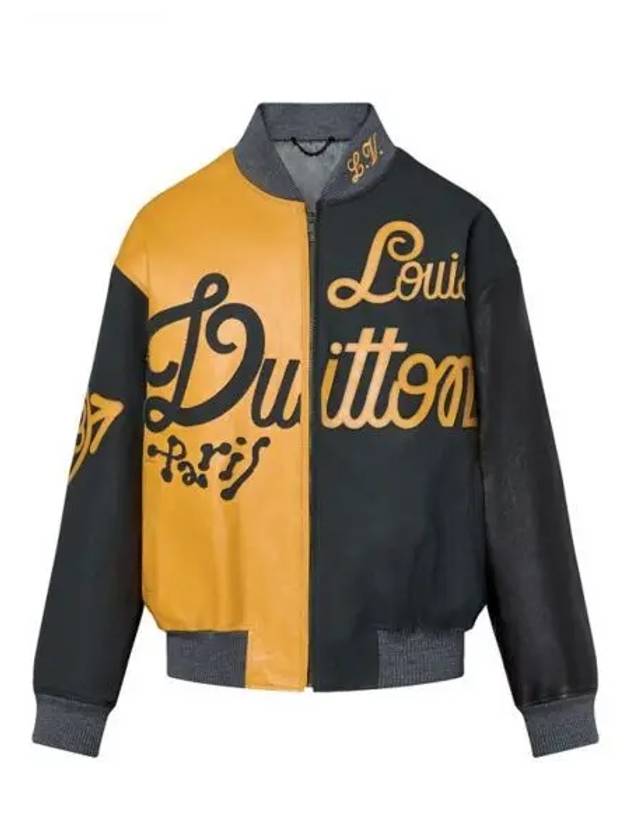 Mix Canvas Leather Bomber Jacket Yellow - LOUIS VUITTON - BALAAN 2