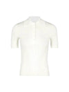 Women's Classic Polo Knit Top White - COURREGES - BALAAN.