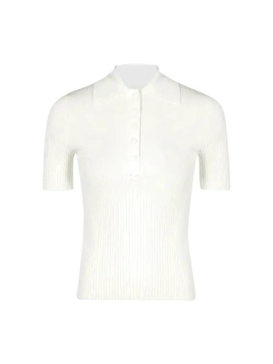 Women's Classic Polo Knit Top White - COURREGES - BALAAN.