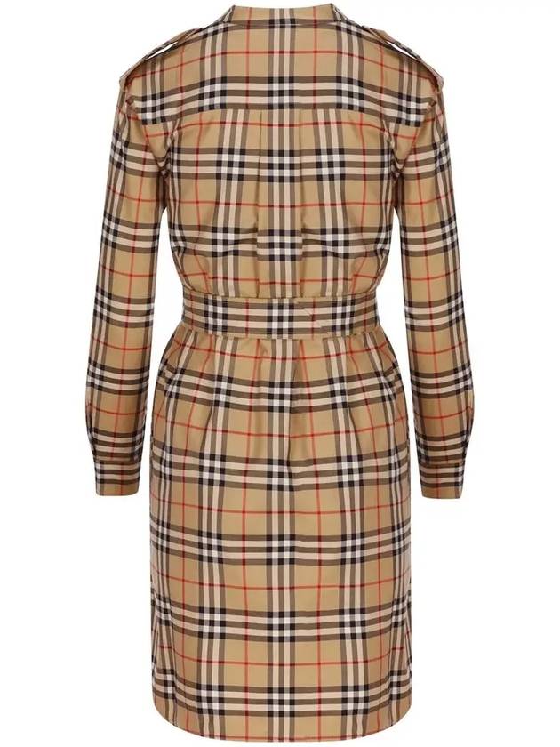 Women's Vintage Check Belt Midi Dress Beige - BURBERRY - BALAAN 4