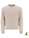 Men's Tonal Cashmere Crew Neck Sweater Champagne - AMI - BALAAN 2