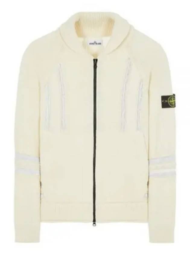 Reflective Jacquard Knit Zip-up Cardigan Ivory - STONE ISLAND - BALAAN 2