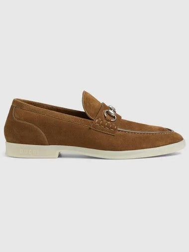 Men's Horsebit Suede Loafers Brown - GUCCI - BALAAN 1