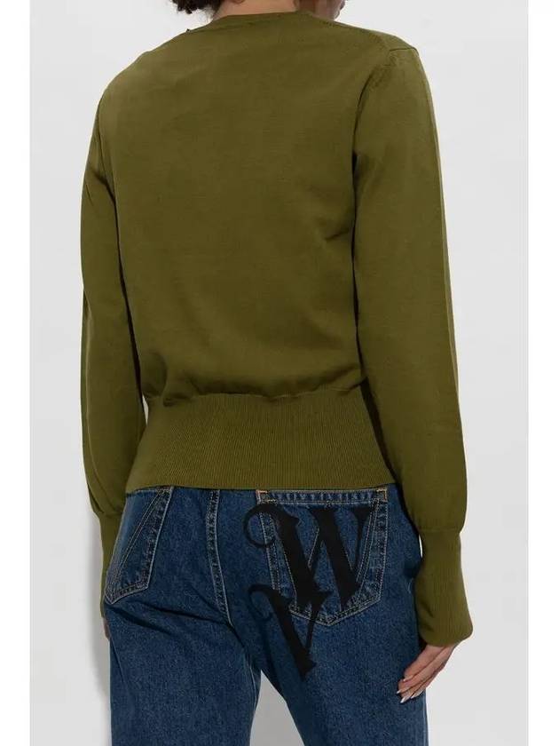 Bea Logo Cardigan Green - VIVIENNE WESTWOOD - BALAAN 6