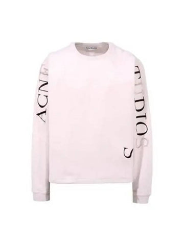 T shirt sleeve logo embroidery overfit long light pink - ACNE STUDIOS - BALAAN 1