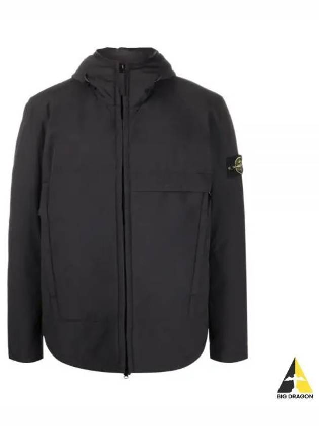 Wappen Patch Soft Shell Hooded Jacket Black Navy 771540527 - STONE ISLAND - BALAAN 1