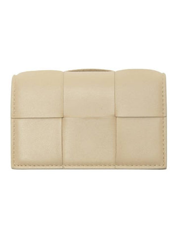 Intrecciato Flap Card Wallet Porridge - BOTTEGA VENETA - BALAAN 1