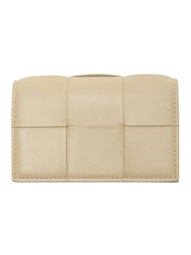 Intrecciato Flap Card Wallet Porridge - BOTTEGA VENETA - BALAAN 1