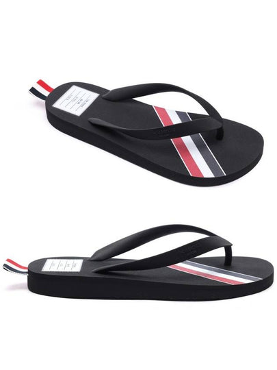 Three Stripe Flip Flops Black - THOM BROWNE - BALAAN 2