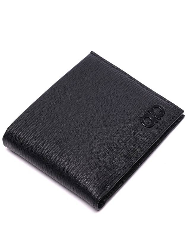 Gancini Half Wallet Black - SALVATORE FERRAGAMO - BALAAN 6