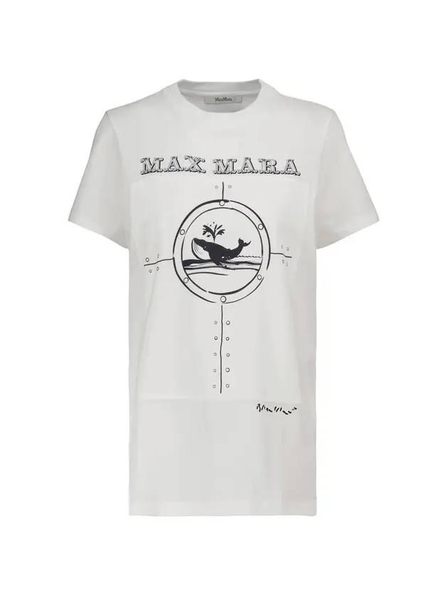 Oblo Cotton Short Sleeve T-Shirt Silk - MAX MARA - BALAAN.