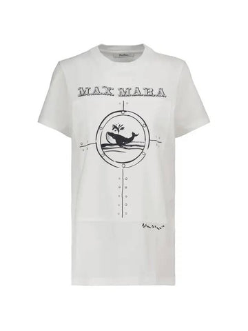 Oblo Cotton Short Sleeve T-Shirt Silk - MAX MARA - BALAAN.