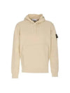 Cotton Fleece Garment Dyed Hoodie Beige - STONE ISLAND - BALAAN 2