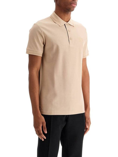 beige cotton polo with ekd embroidered logo - BURBERRY - BALAAN 2