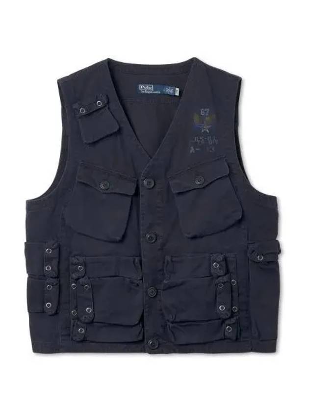 Twill Graphic Utility Vest Navy - POLO RALPH LAUREN - BALAAN 2