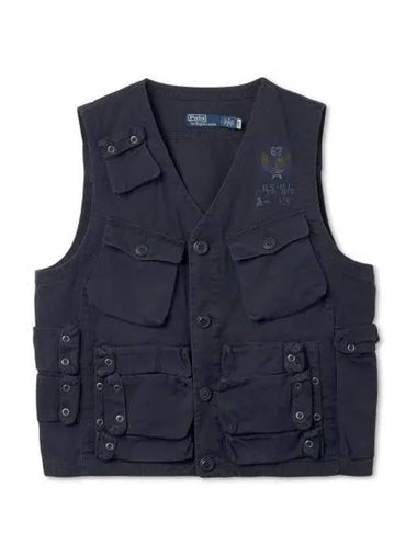 30 Pay Twill Graphic Utility Vest Navy - POLO RALPH LAUREN - BALAAN 1