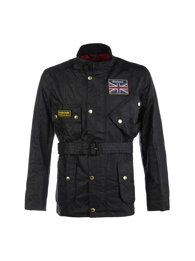 Men's International Union Jack Wax Jacket Black - BARBOUR - BALAAN 1