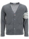 Men's Sustainable Classic Diagonal Wool Cardigan Medium Grey - THOM BROWNE - BALAAN 2