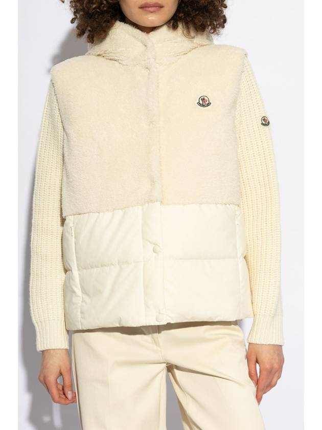 Moncler Hooded Vest Floy, Women's, Cream - MONCLER - BALAAN 3