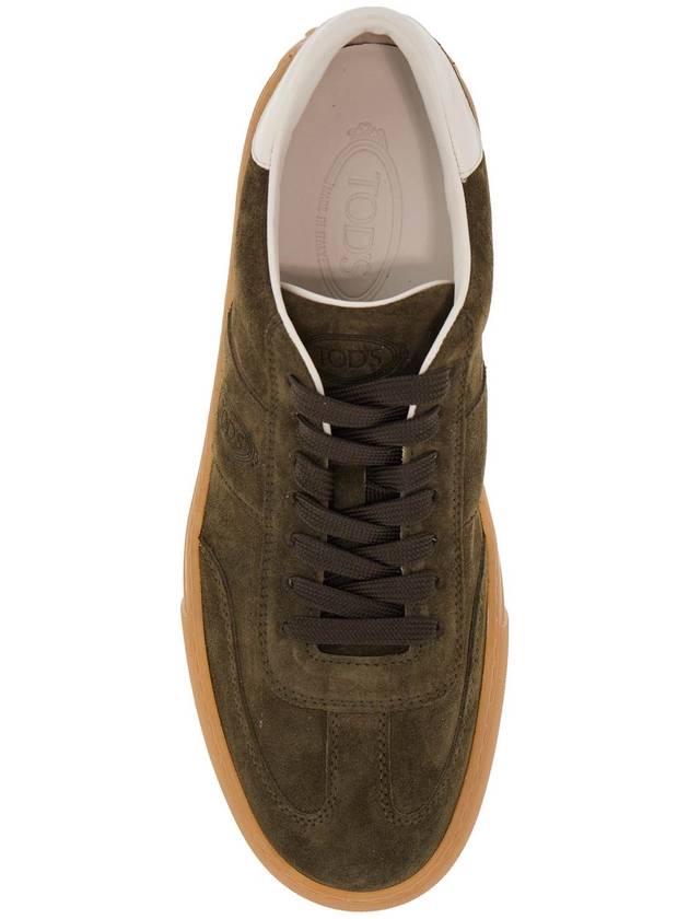 olive green suede lace-up shoes with non-slip sole - TOD'S - BALAAN 2