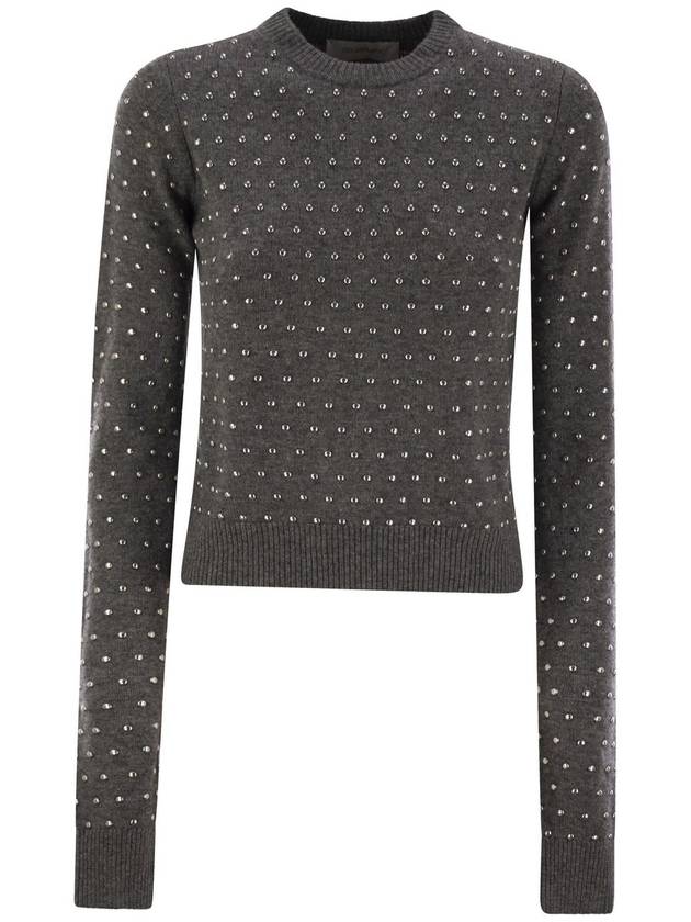 SIERRA - Studded cashmere blend crew-neck sweater - MAX MARA SPORTMAX - BALAAN 1