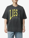 T Wash N Oversized Lies Logo Short Sleeve T-Shirt Black - DIESEL - BALAAN 2