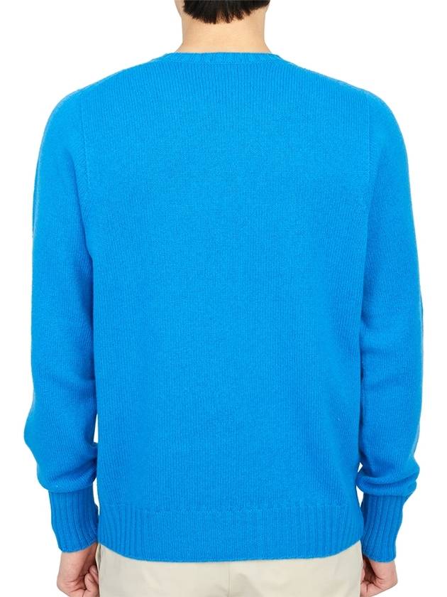 Crew Neck Lambswool Knit Top Blue - DRUMOHR - BALAAN 5