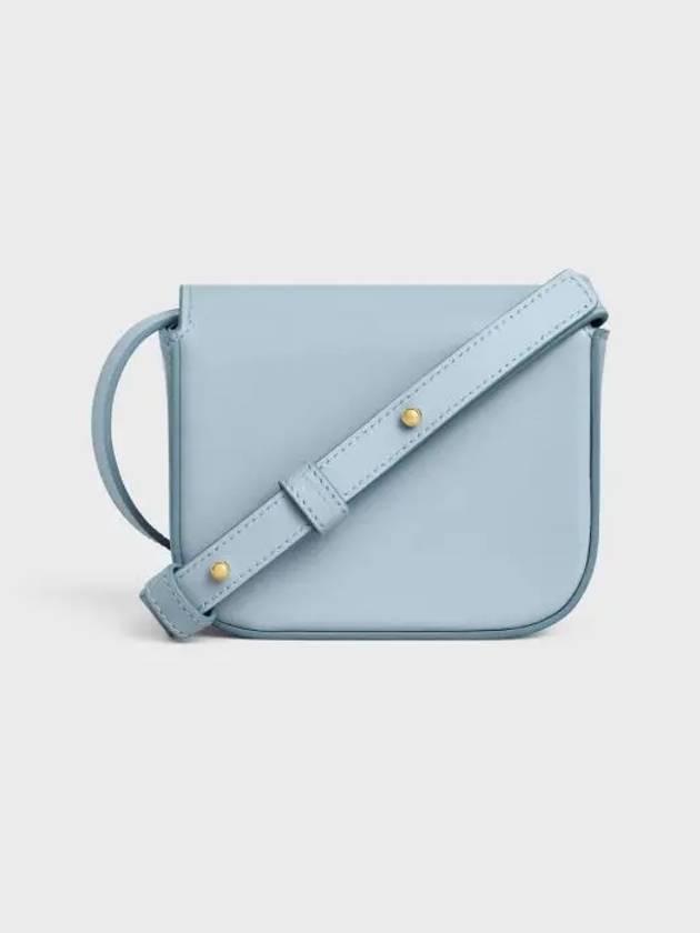 Triomphe Small Shiny Calfskin Cross Bag Light Blue - CELINE - BALAAN 4