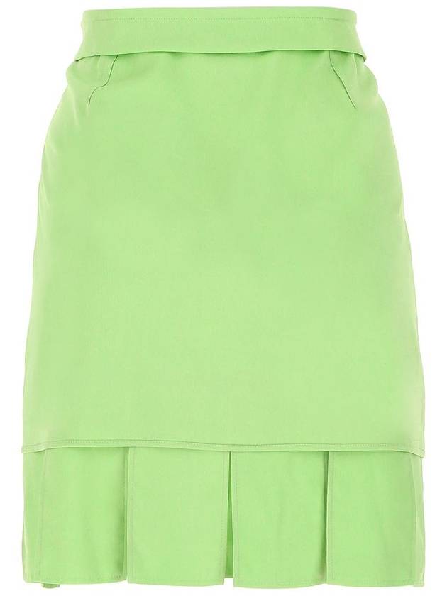 Pleated Hem H Line Skirt Green - BOTTEGA VENETA - BALAAN 3