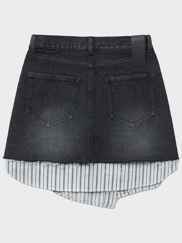 Denim Layered Wrap A Line Skirt Grey - NOIRER FOR WOMEN - BALAAN 9