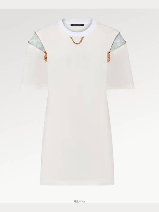 1ABYH0 Zipper Sleeve T Shirt Dress - LOUIS VUITTON - BALAAN 4