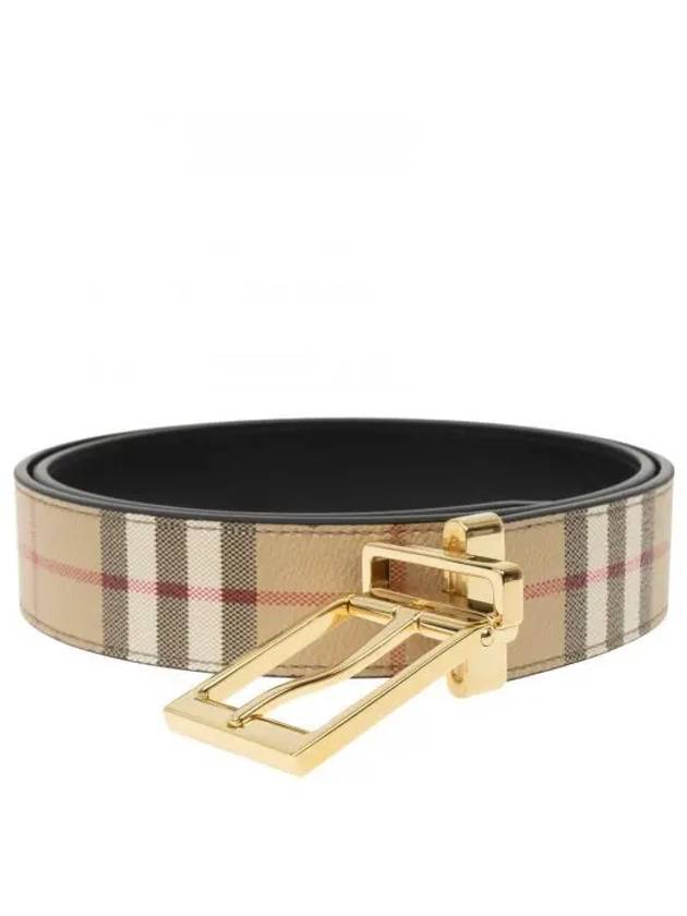 Engraved Logo Reversible Leather Belt Beige - BURBERRY - BALAAN 2