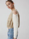 Vneck cargo vest BEIGE - REAL ME ANOTHER ME - BALAAN 1