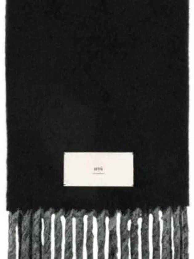 Alexandro Mattiussi Label Muffler Black USF426AW0057001 - AMI - BALAAN 1