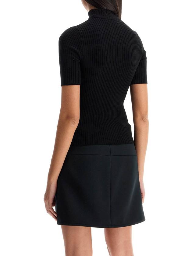 Reedition Knit Short Sleeve Turtle Neck Black - COURREGES - BALAAN 4