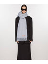 Logo Wool Fringe Muffler Powder Blue Melange - ACNE STUDIOS - BALAAN 7