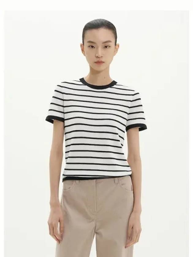 Women s Neo Bing Slim Crew Neck Striped Ivory Black Domestic Product GM0024071864482 - THEORY - BALAAN 1