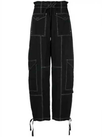 High Waist Cargo Track Pants Black - GANNI - BALAAN 2