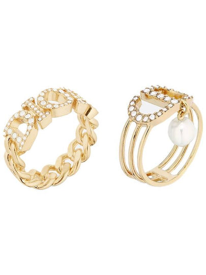 Revolution Crystal Logo Twist Ring Gold - DIOR - BALAAN 2