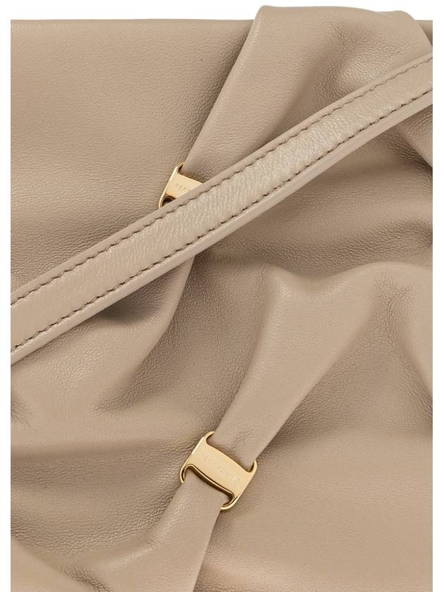 FERRAGAMO Leather Shoulder Bag With Appliqués, Women's, Beige - SALVATORE FERRAGAMO - BALAAN 6