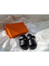 Chypre Leather Sandals Black - HERMES - BALAAN 2