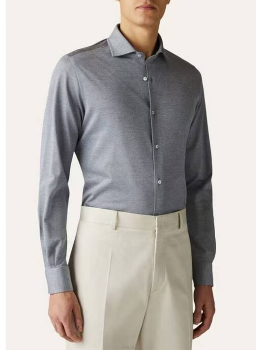 Andrew Cotton Long Sleeve Shirt Quartz Blue - LORO PIANA - BALAAN 2