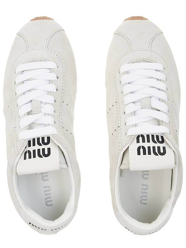 Suede Low Top Sneakers White - MIU MIU - BALAAN 7