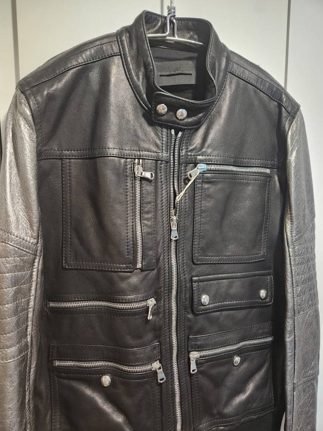 diesel black gold biker varsity leather jacket - DIESEL - BALAAN 4