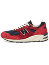 Men's 990v2 Mesh Upper Low Top Sneakers Red - NEW BALANCE - BALAAN 3