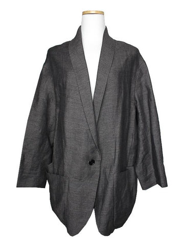 Isabel Marant Charcoal Gray Linen Cotton Jacket 66 77 - ISABEL MARANT ETOILE - BALAAN 1